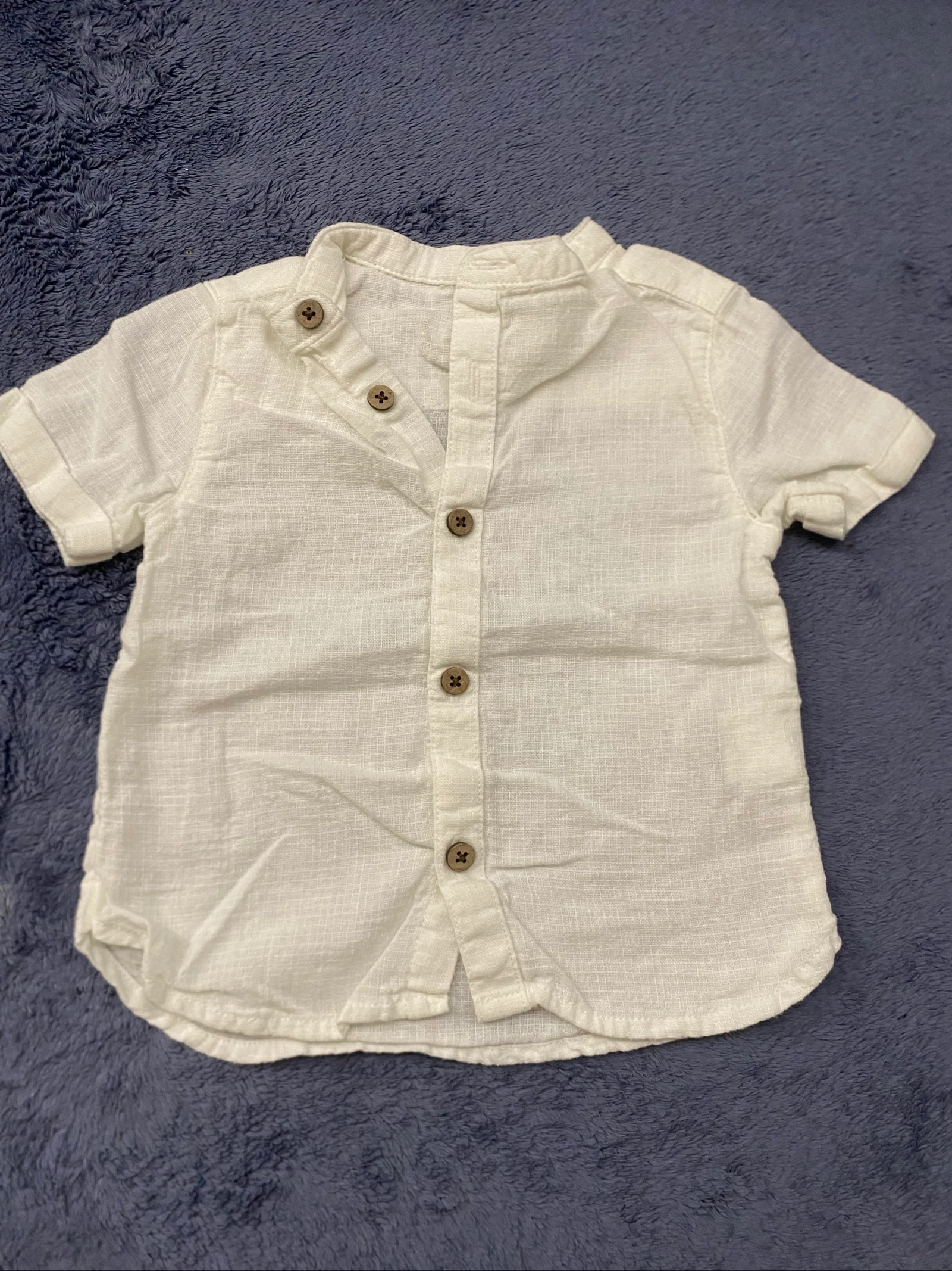 🤍 Chemise bébé Orchestra blanche en lin – 3 mois / 60 cm